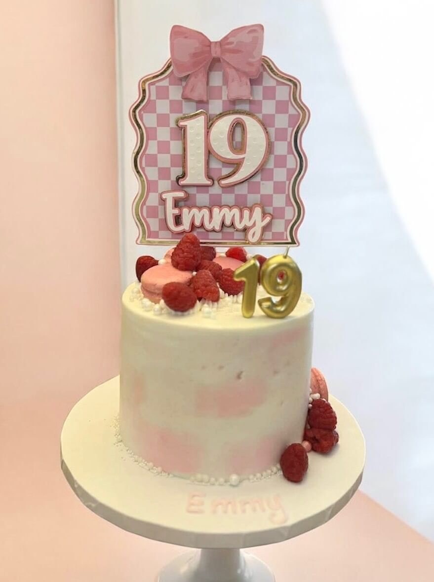 Multi-Layered Checkered Cake Topper